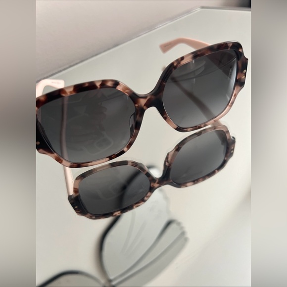 Lady Dior Studs Square Sunglasses In Havana/light Pink - Picture 12 of 14